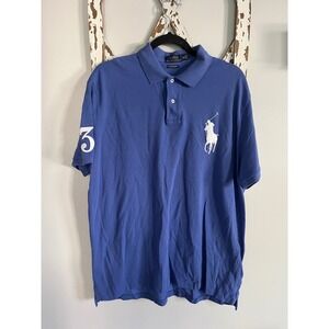 Polo Ralph Lauren Big Pony Polo Shirt Men's Size XL Slim Fit Blue